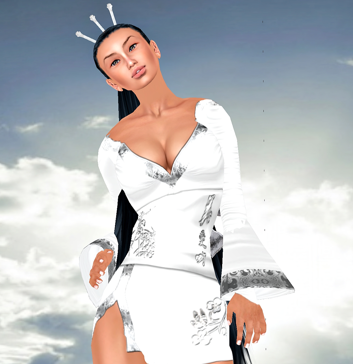 Dress Sassy Kitty Designs Sassy Kimono White available at Project FUR